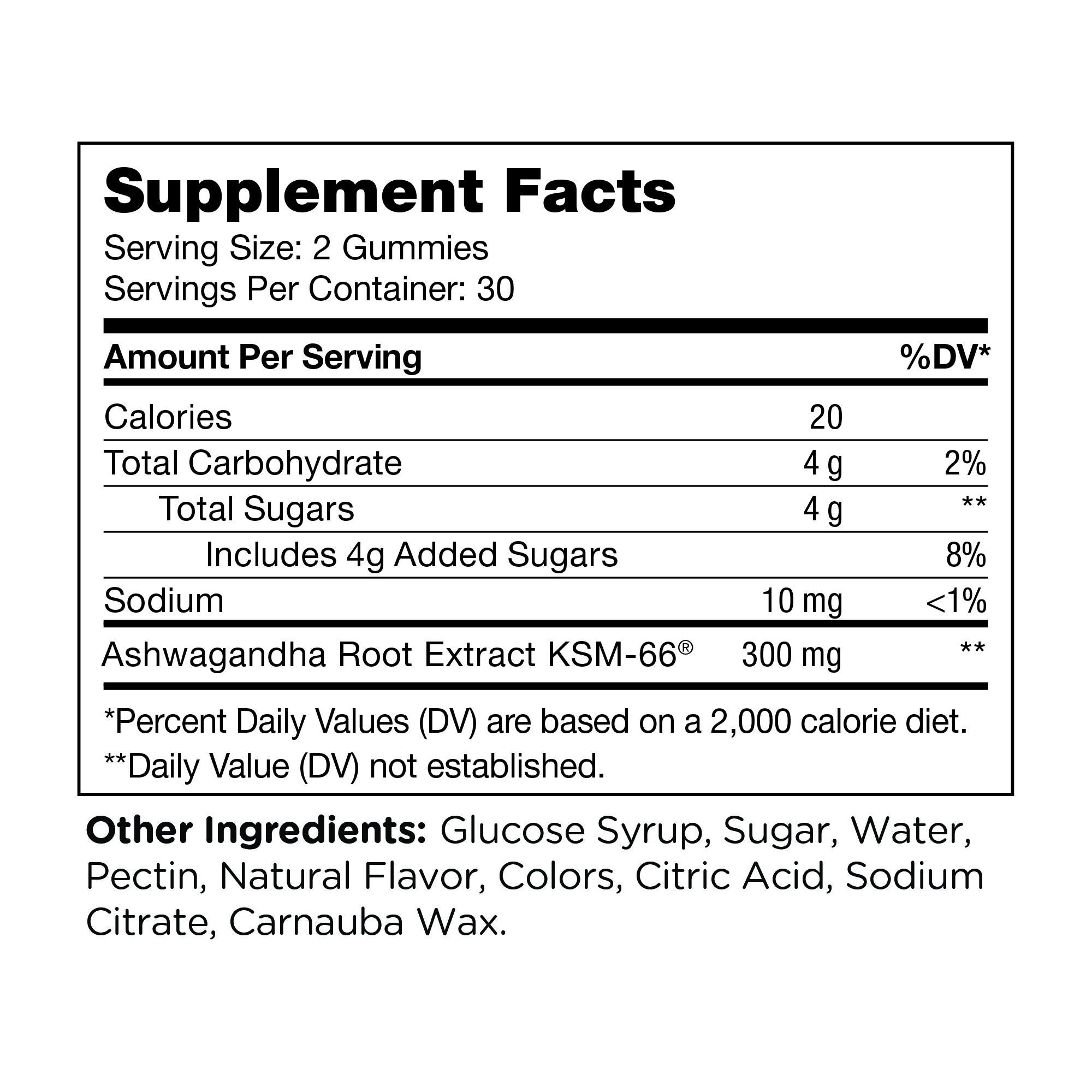 Ashwagandha Supplement - 60 Gummies (30 Servings)